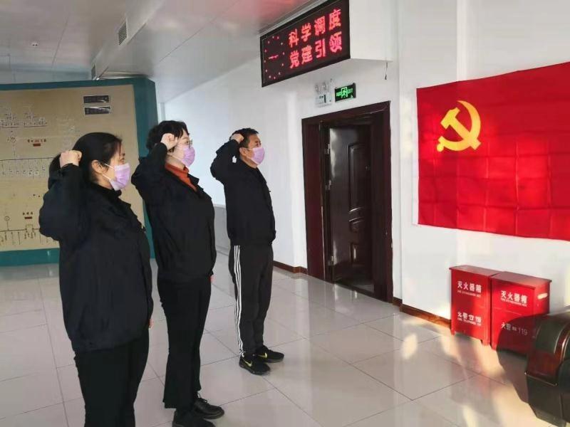 調(diào)控分中心黨支部對(duì)黨旗莊嚴(yán)宣誓 段敏(右三).jpg