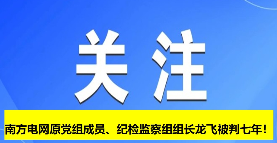 南方電網(wǎng)原黨組成員、紀(jì)檢監(jiān)察組組長(zhǎng)龍飛被判